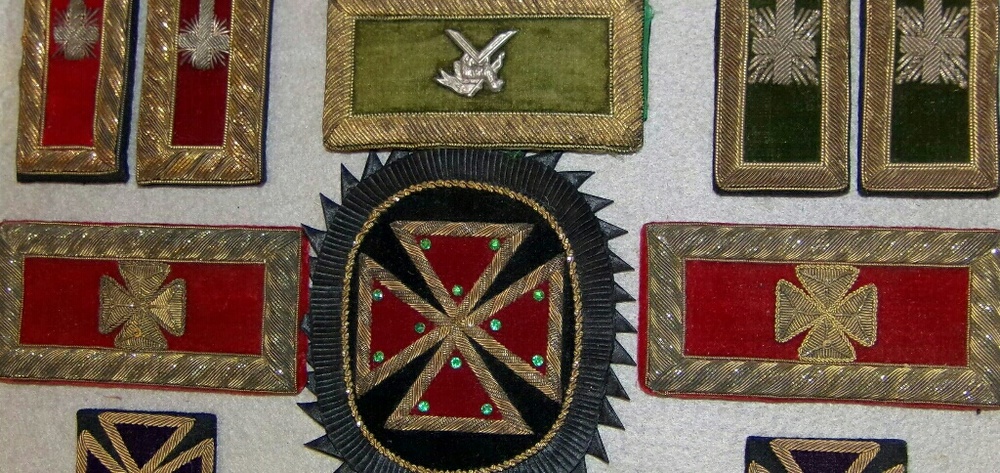 Antique Masonic Knights Uniform bullion patches
